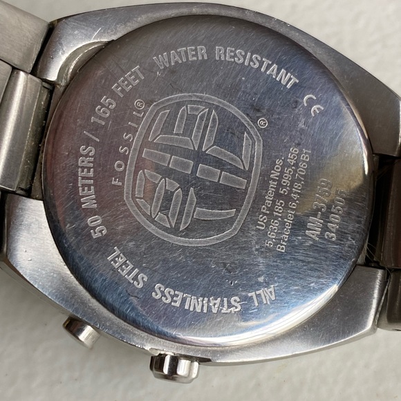 Fossil Womens Big Tic AM 3759 Silver Tone Stainless Steel Analog Wristwatch - Picture 7 of 13